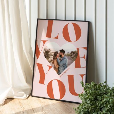 Personalisierbares Poster Herz mit Foto und Text
