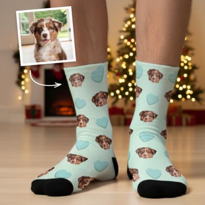 Personalisierbare Socken mit Gesicht im Comic-Style
