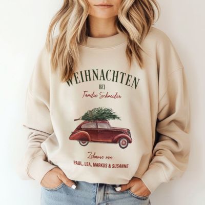 Personalisierbarer Retro Weihnachtspullover