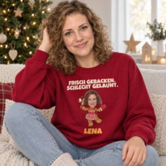 Lustiger Weihnachtspullover mit Foto – Lebkuchenmann mit eigenem Gesicht