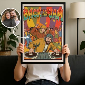 Personalisierbares Poster 90er Party – Du als DJ