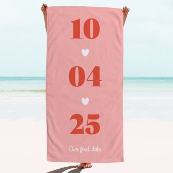 Personalisierbares Handtuch mit Datum