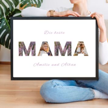 Personalisiertes Mama Poster mit Buchstaben und Fotos