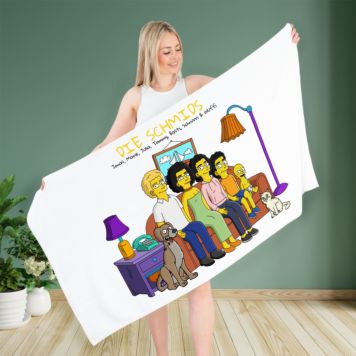 Personalisierbare Handtuch Illustration Cartoon Familie