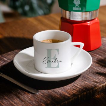 Personalisierbare Espresso Tasse mit Monogramm