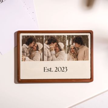 Personalisierte Schokolade als Karte mit Fotocollage und Text