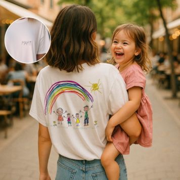 Personalisierbares T-Shirt mit deiner Zeichnung vorne und hinten