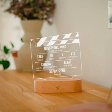 Personalisierbare LED-Lampe als Filmklappe