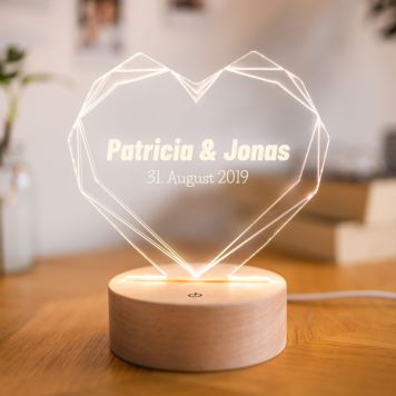 Personalisierbare Herz-Lampe mit Name