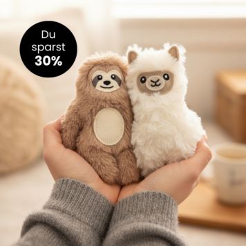 Geschenkset Erwärmbares Mini Lama und Faultier