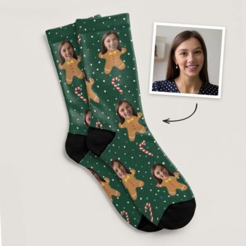 Weihnachtssocken Multi-Gesicht mit verschiedenen Hintergründen