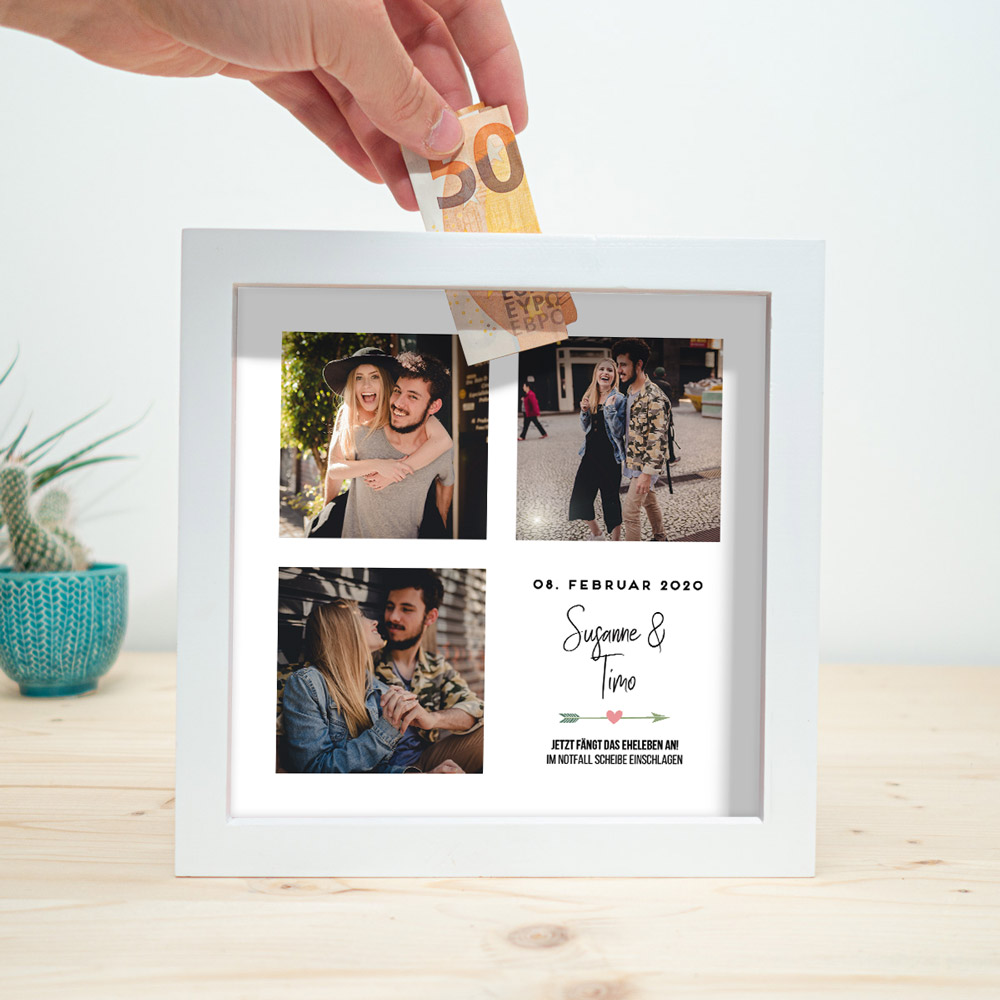 Personalisierbare Spardose zur Hochzeit