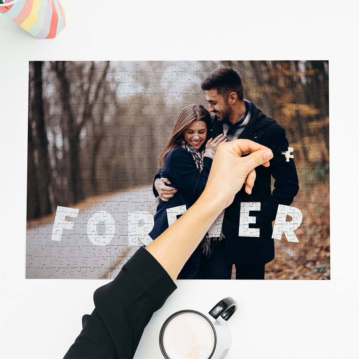 Personalisierbares Puzzle mit Foto und geschwungenem Text, Fotogeschenk, Witzige Geschenke, Romantische Geschenke, Hochzeitsgeschenk, Kleine Geschenke