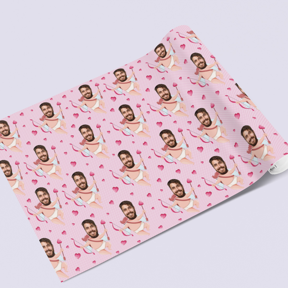 Personalisierbares Geschenkpapier mit Gesicht und Liebes-Designs