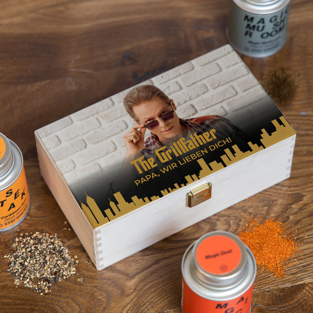 Gewürzbox Set mit Bild und Text