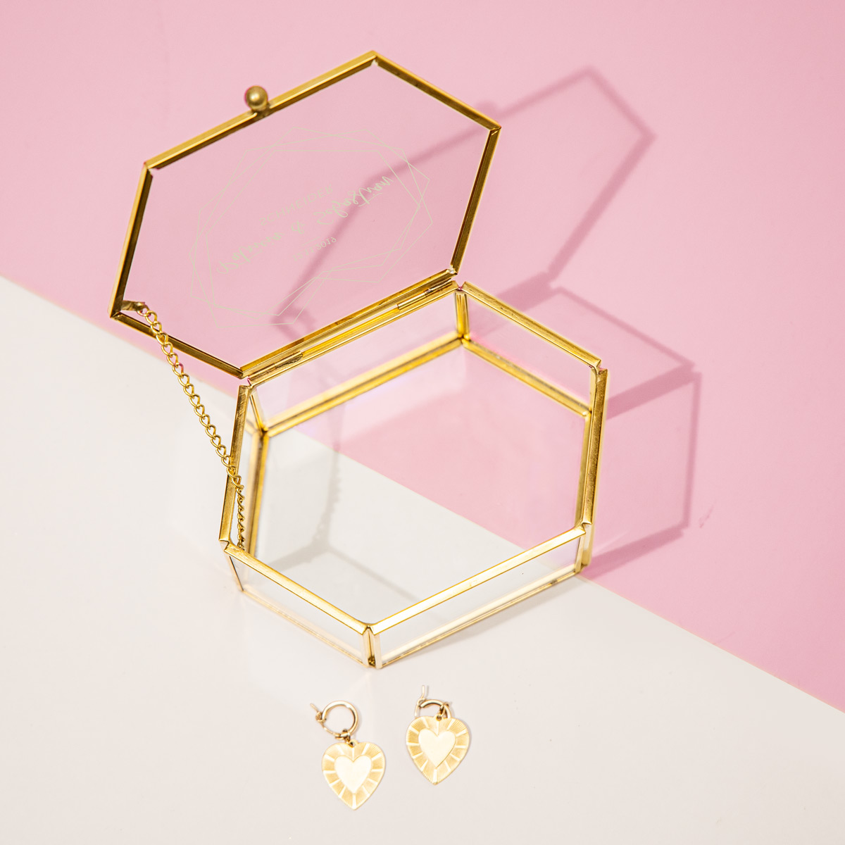 Personalisierbare Glasbox zur Hochzeit