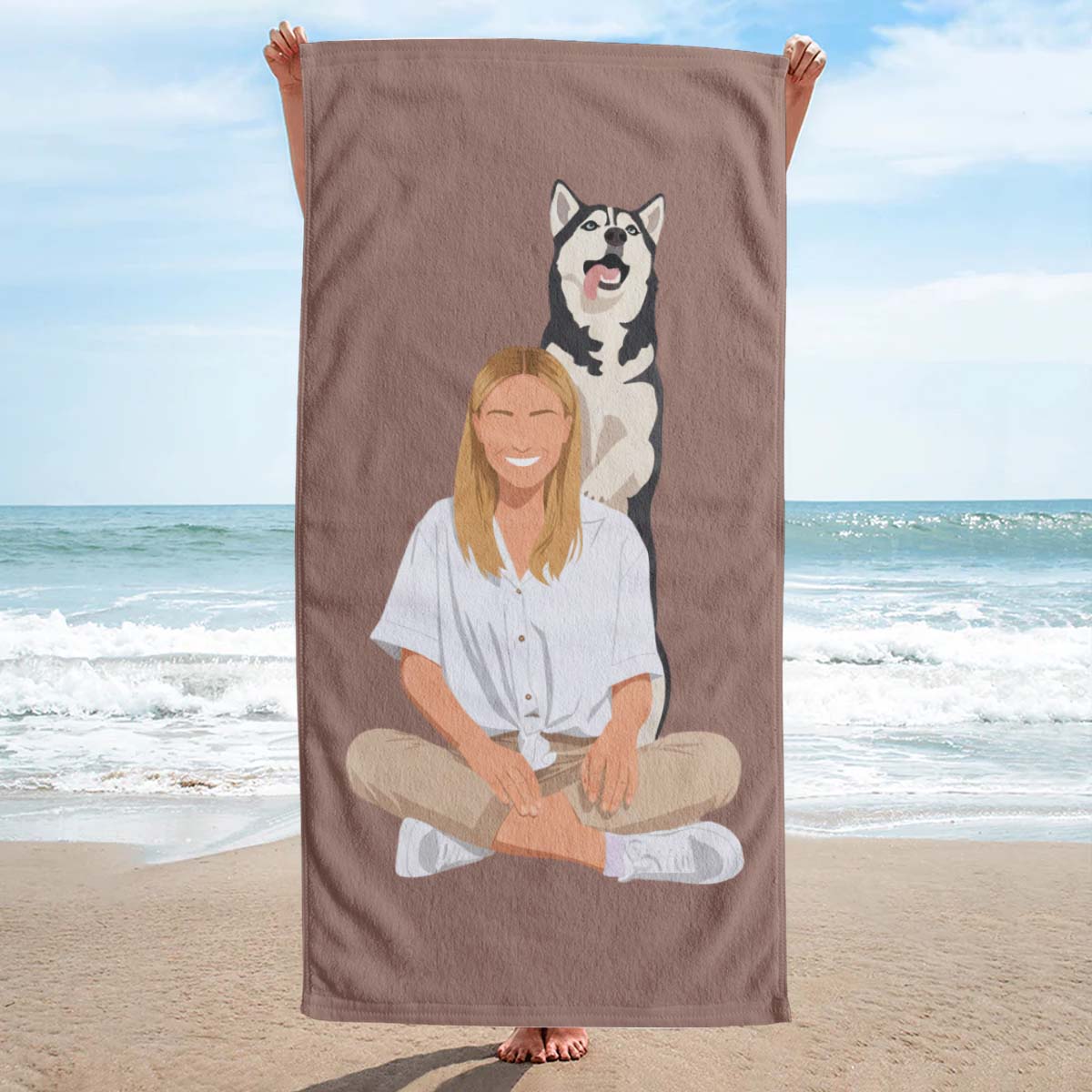 Personalisierbares Handtuch mit Illustration, Fotogeschenk, Witzige Geschenke, Romantische Geschenke, Hochzeitsgeschenk, Geschenk, Geschenkidee