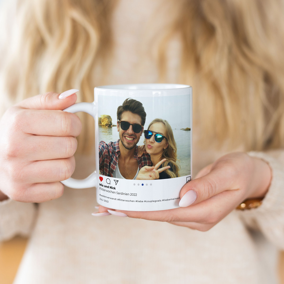 Personalisierbare Tasse im Instagram-Style