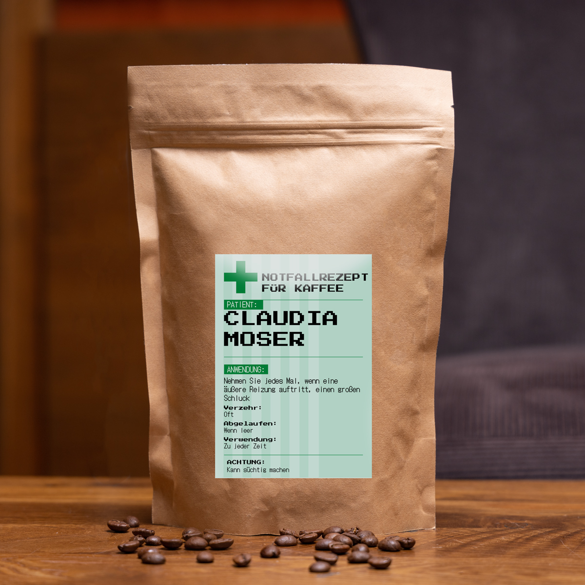 Kaffee im Rezept-Design mit Text
