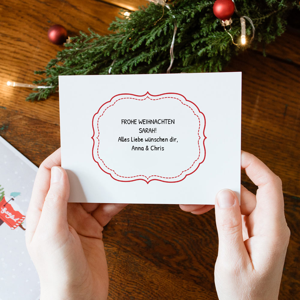 Weihnachtspost mit Karte und Text