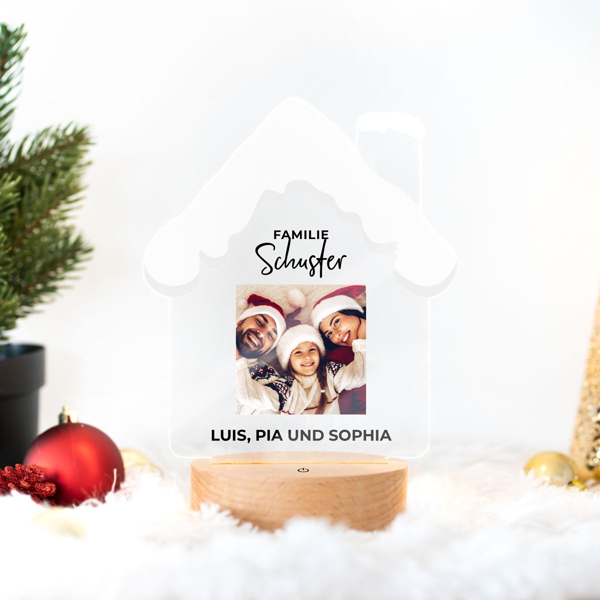 Personalisierbare LED-Lampe Haus