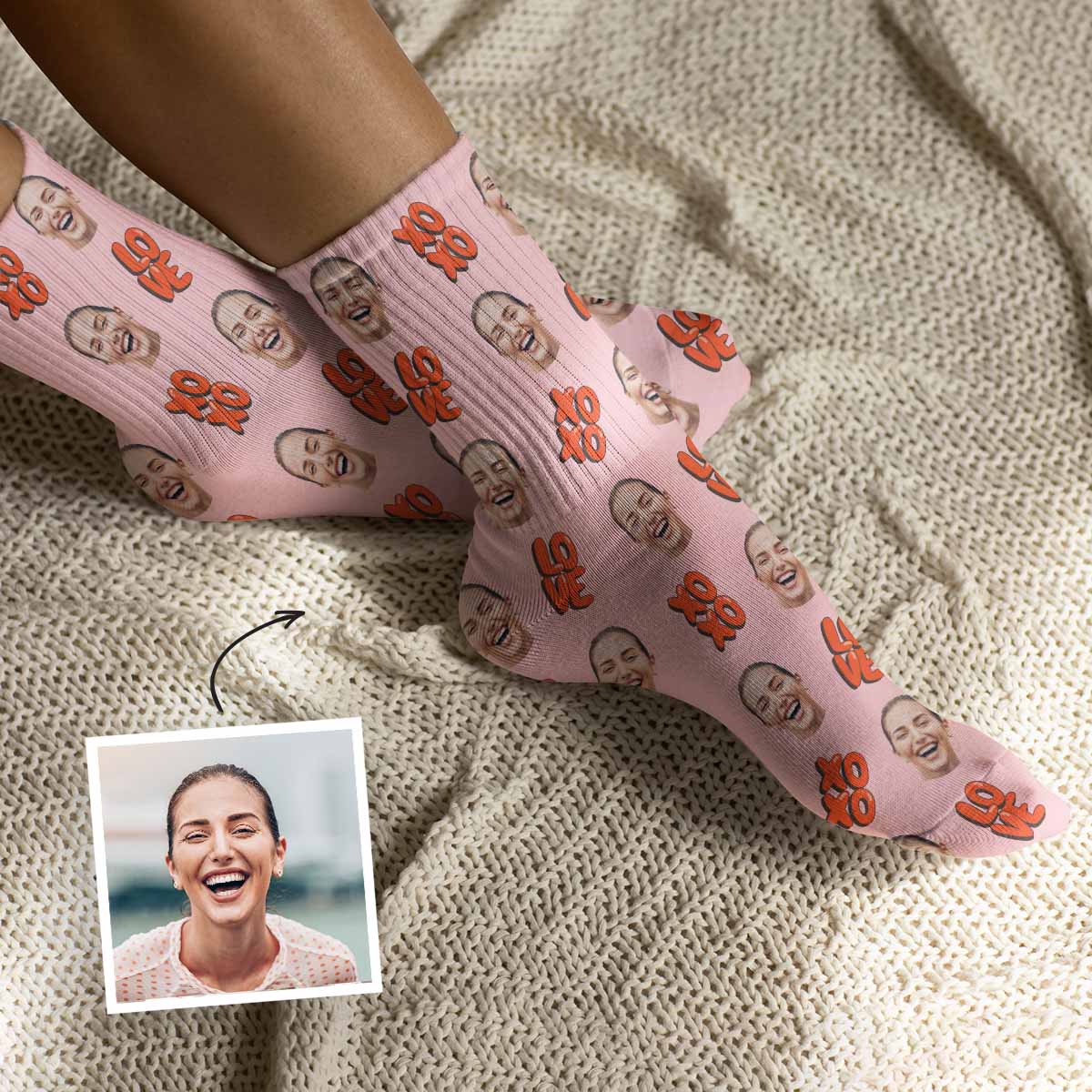 Personalisierbare Socken mit Gesicht und verschiedenen Designs, Geschenk Frauen, Geschenk Freundin, Geschenk Schwester, Witzige Geschenke, Romantische Geschenke, Hochzeitsgeschenk, Kleine Geschenke, Geschenk, Geschenkidee