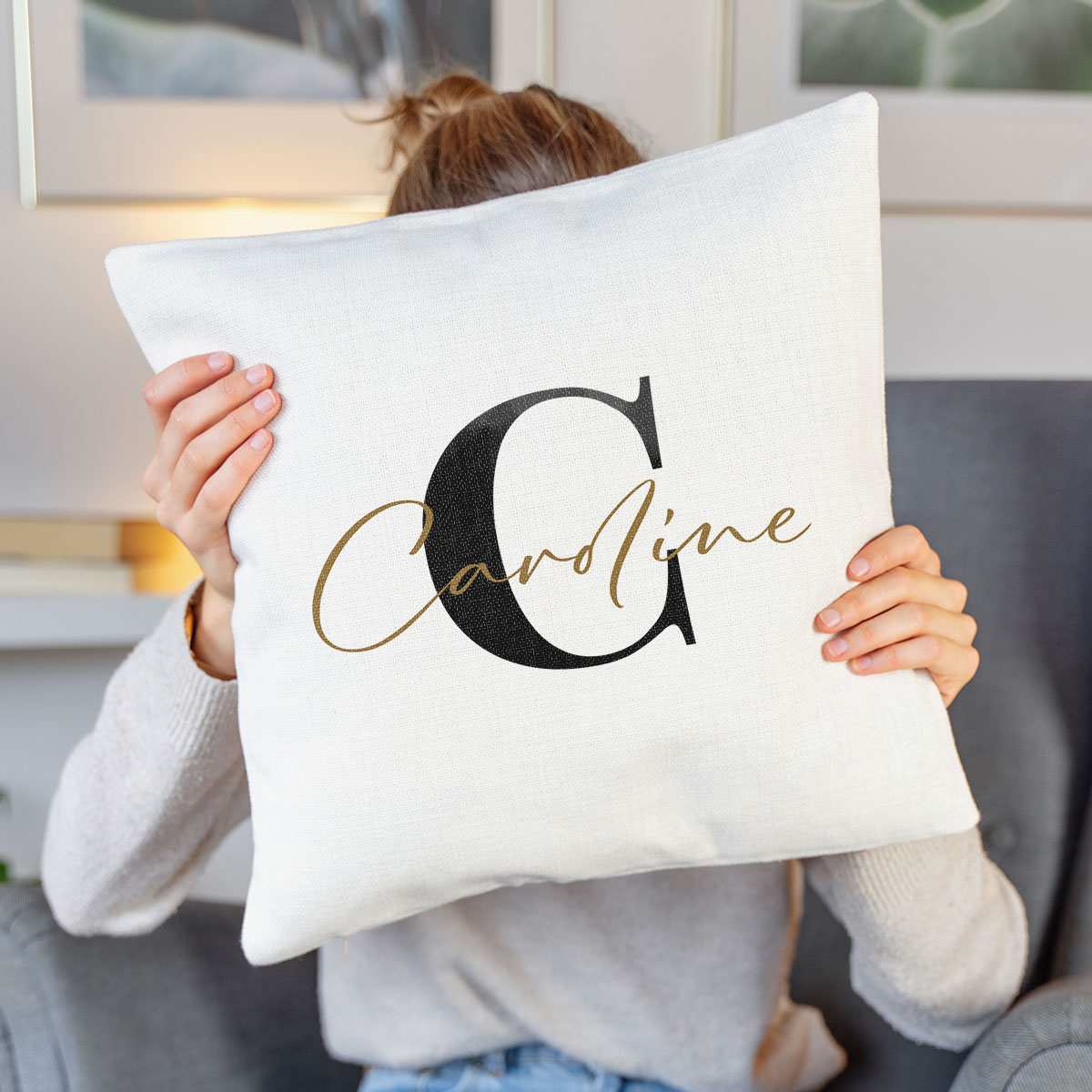 Personalisierbarer Kissenbezug mit Monogramm