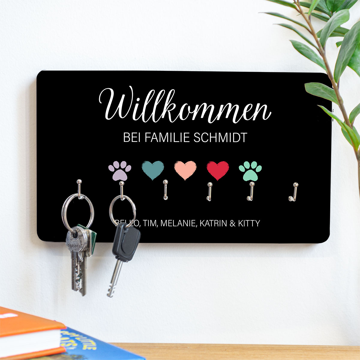 Personalisierbares Schlüsselbrett mit Symbolen und Namen, Romantische Geschenke, Hochzeitsgeschenk, Kleine Geschenke, Geschenk, Geschenkidee