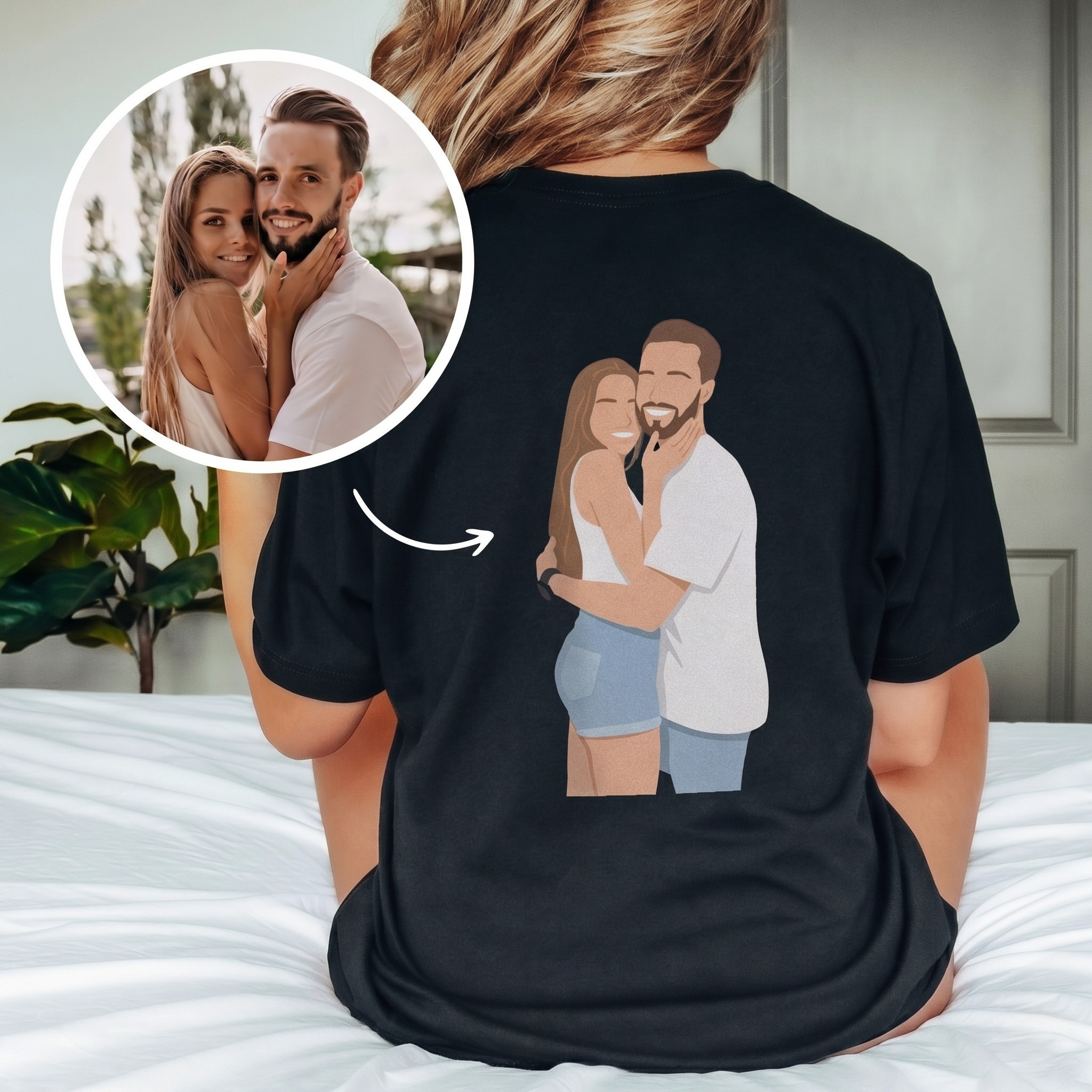 Personalisierbares T-Shirt mit Illustration, Vatertagsgeschenk, Witzige Geschenke, Romantische Geschenke, Hochzeitsgeschenk, Kleine Geschenke, 