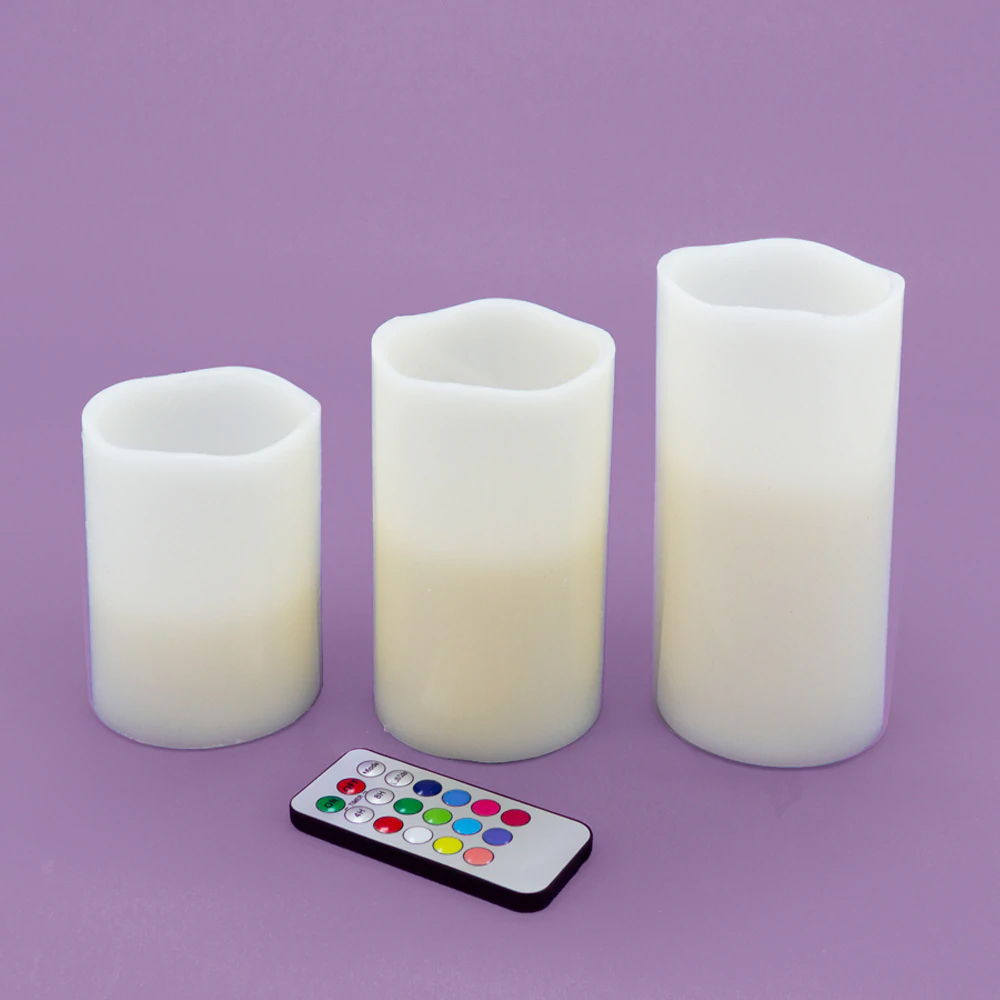 LED-Kerzen mit Fernbedienung 3er-Set