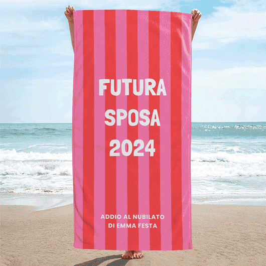 Telo Mare Personalizzato Vintage con Testo