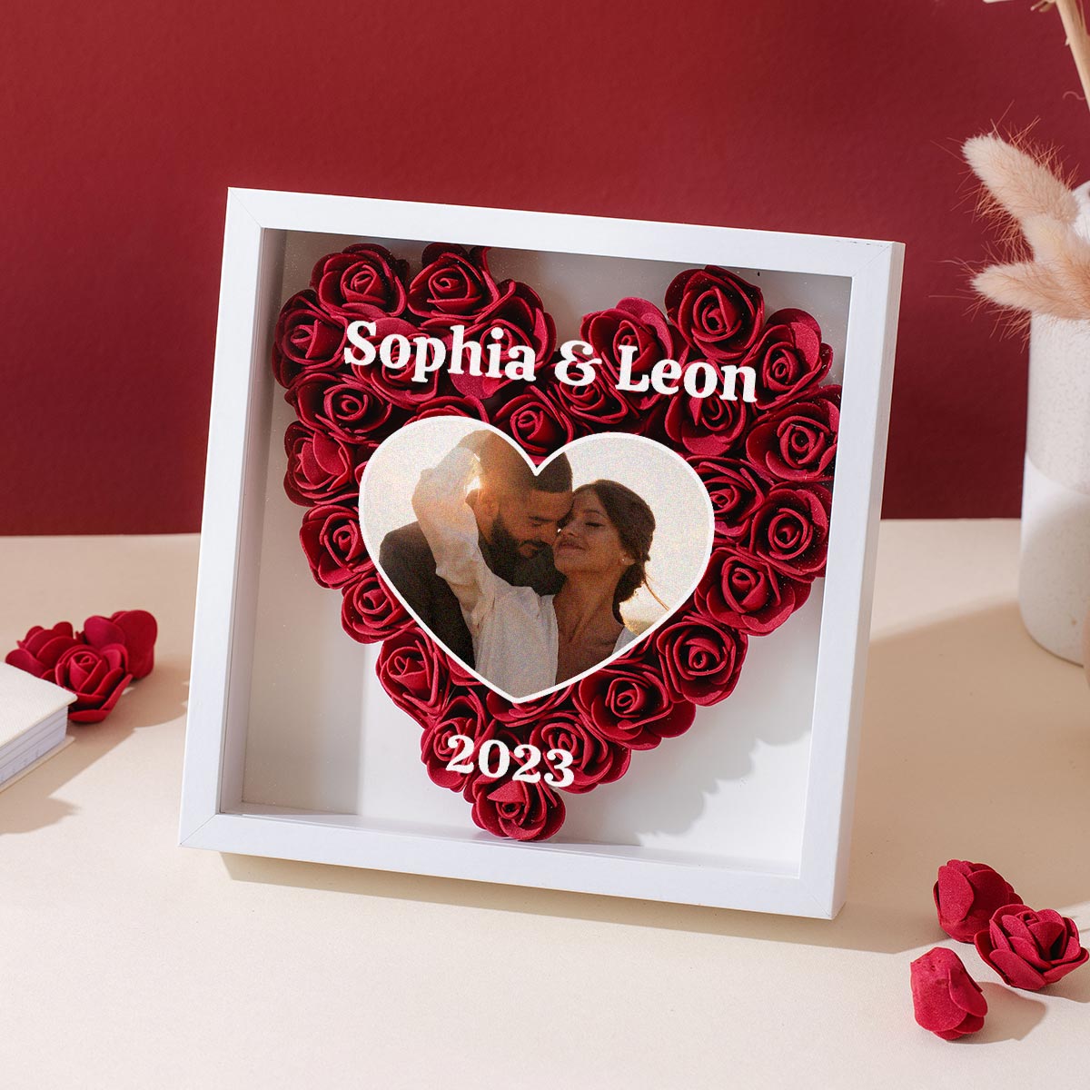 Personalisierbare Rosenbox mit Foto und Text, Fotogeschenk, Witzige Geschenke, Romantische Geschenke, Hochzeitsgeschenk, Kleine Geschenke, Geschenk,