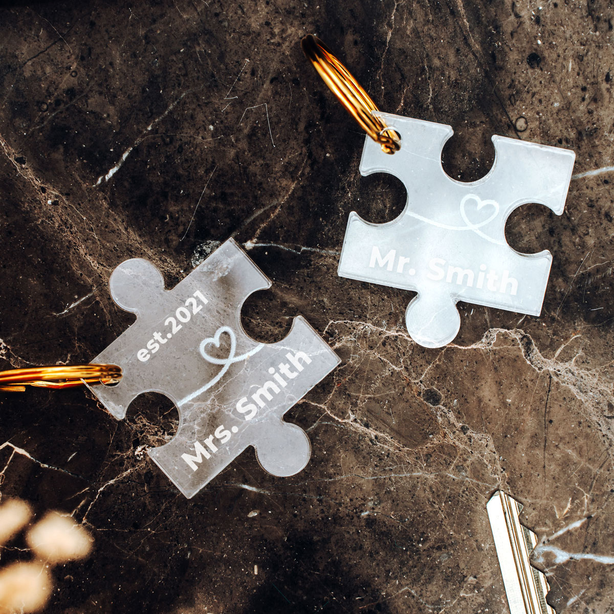 Personalisierbare Acryl Schlüsselanhänger Puzzle
