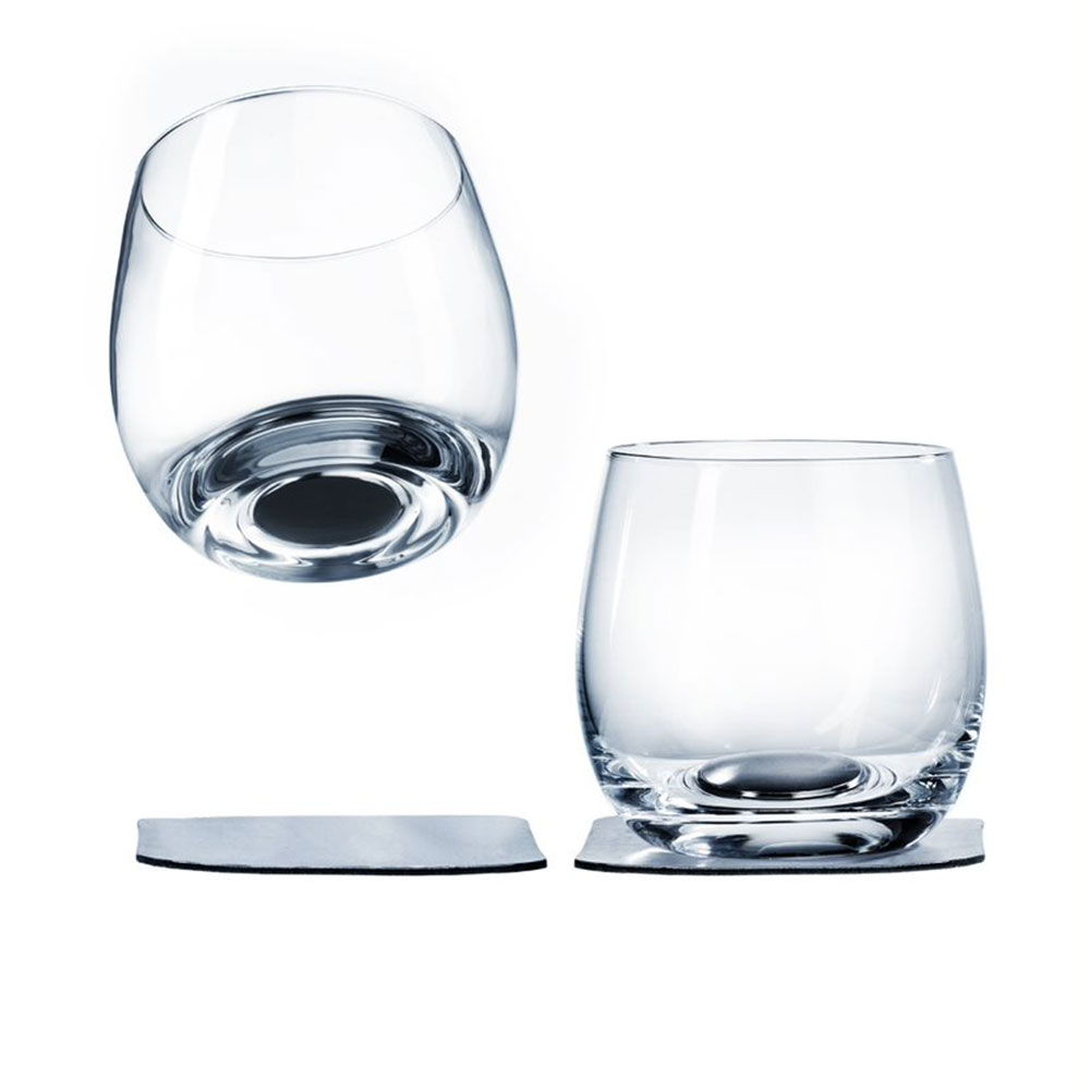 Magnetische Whiskygläser mit Gel-Untersetzern