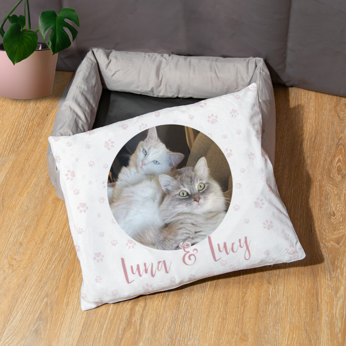 Hundebett mit Bild und Text