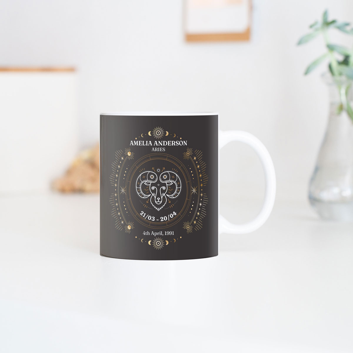Temperaturempfindliche Tasse mit Sternzeichen