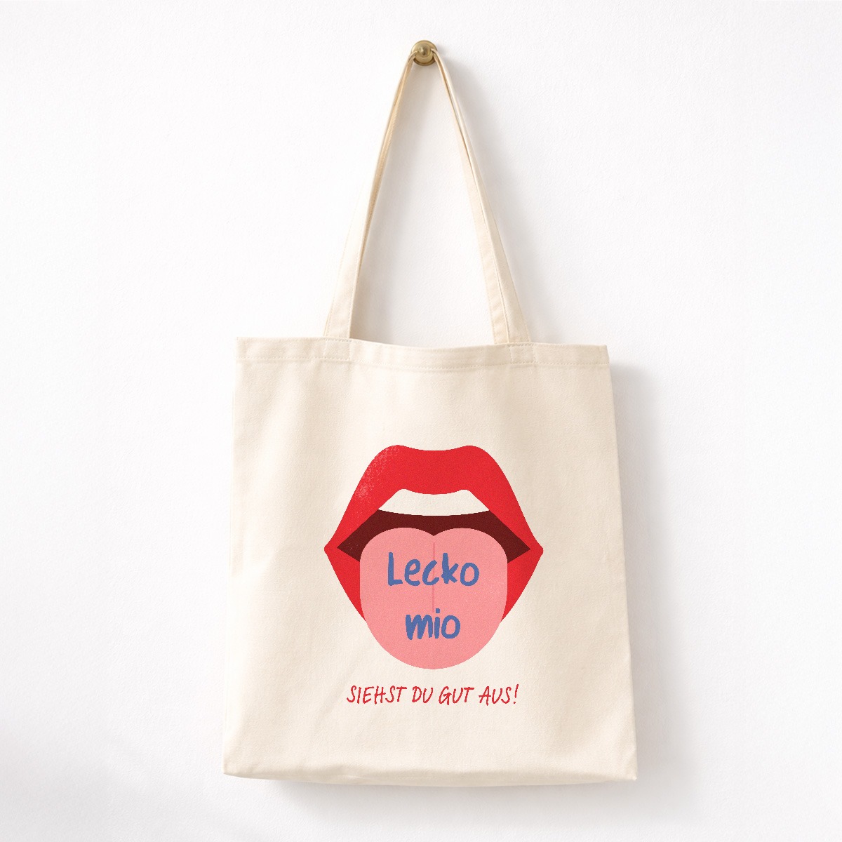 Jutebeutel mit verschiedenen Sprüchen