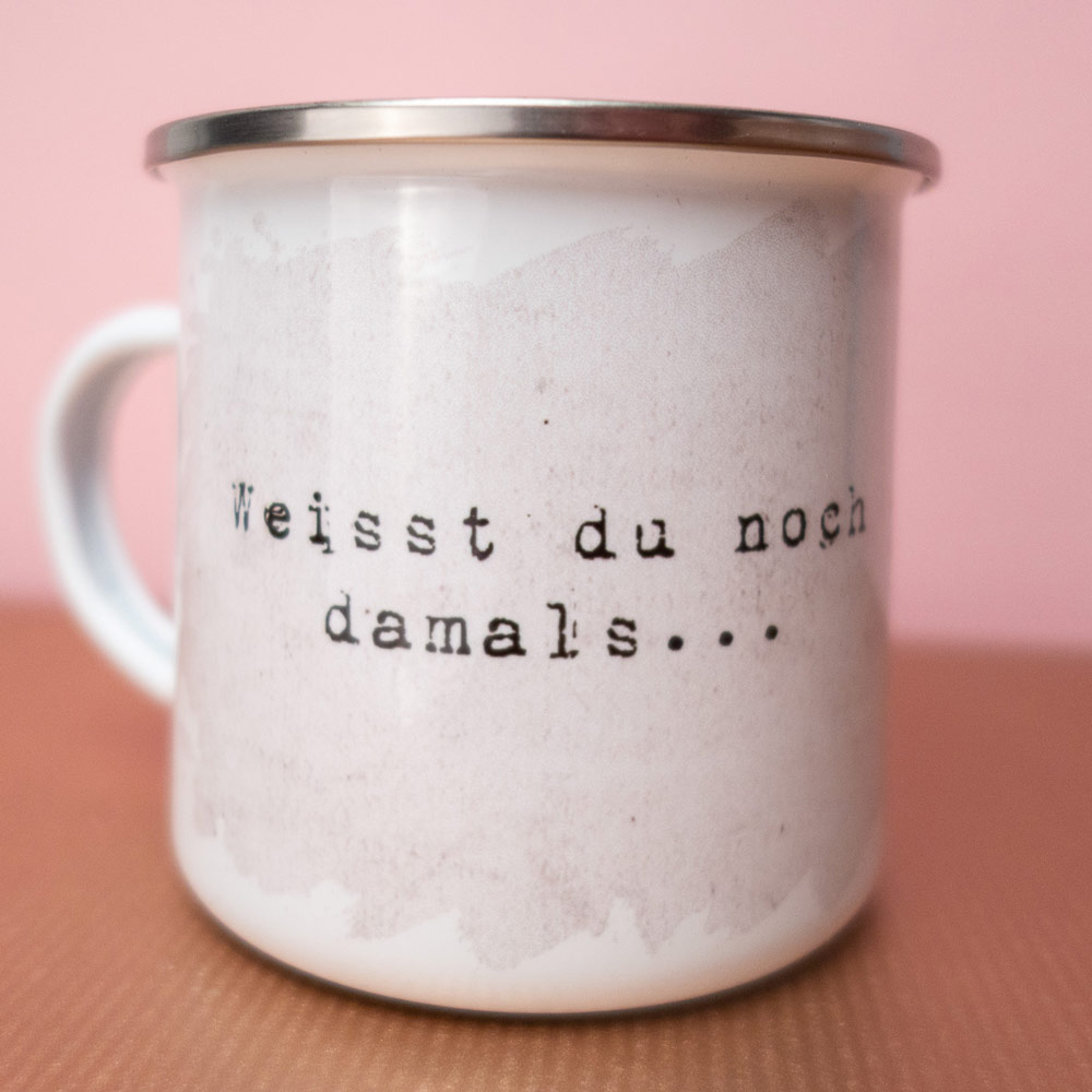 Personalisierbare Metalltasse Weißt du noch, damals ...