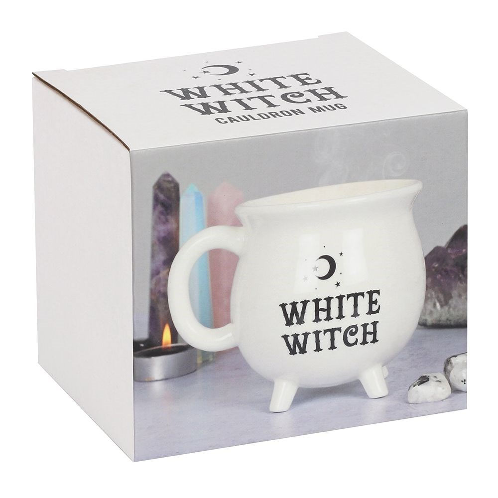 Hexenkessel Tasse in Weiß