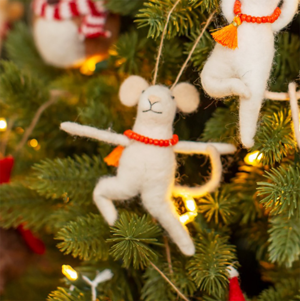 Yoga-Maus Christbaumschmuck