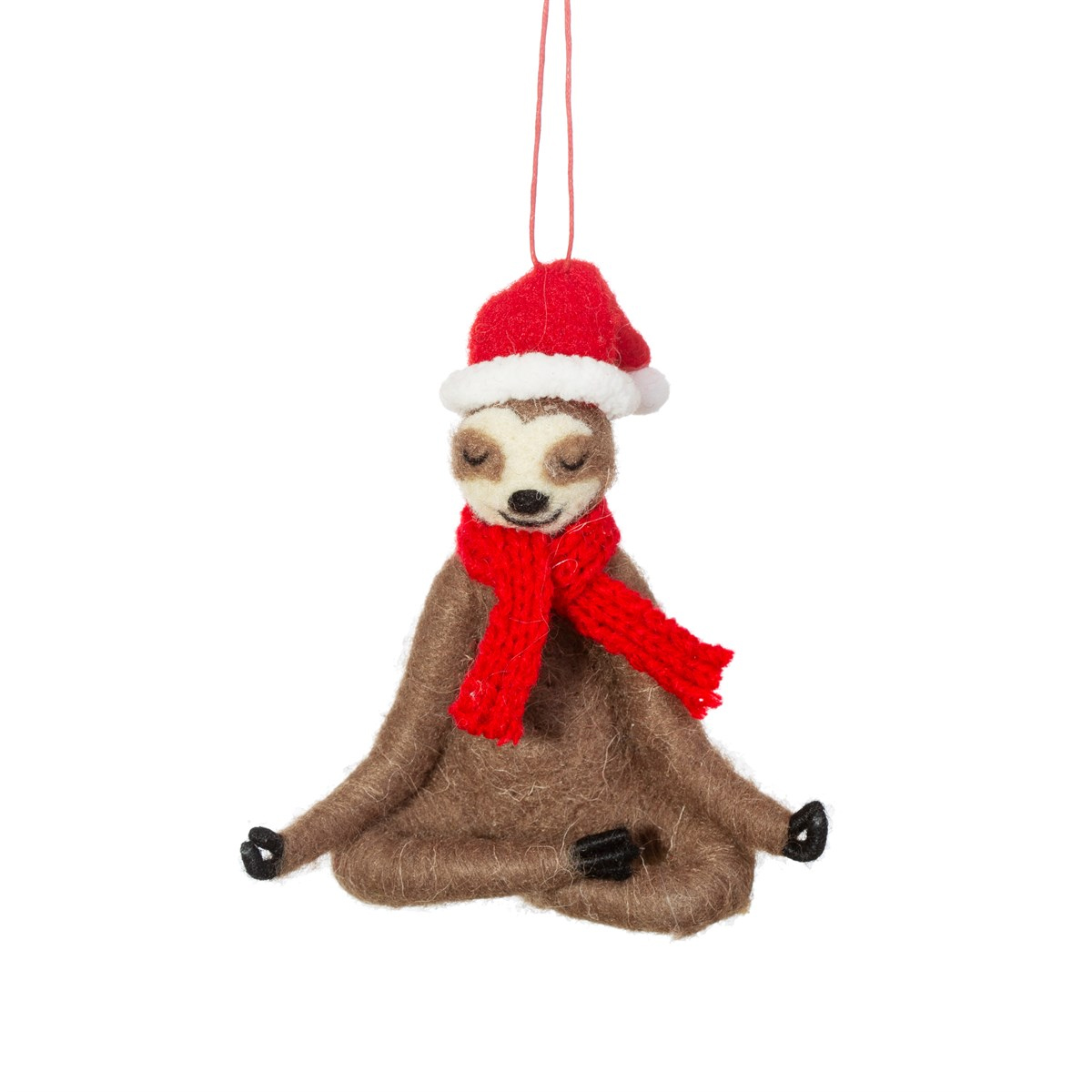 Yoga Faultier Christbaumschmuck