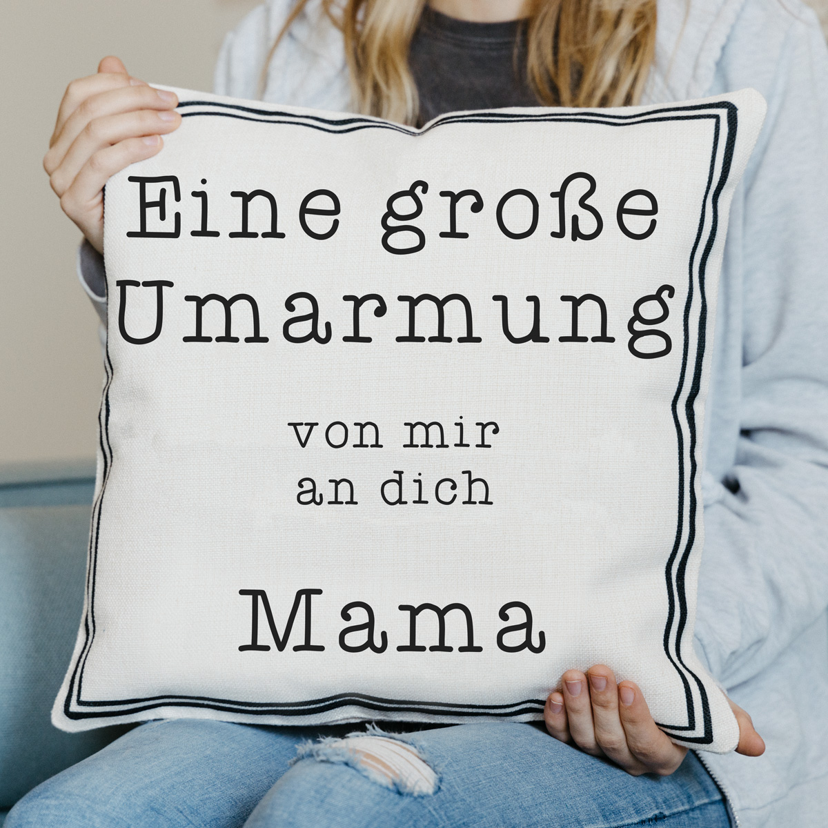 Muttertagsgeschenke Kissenbezug mit Rahmen und Text