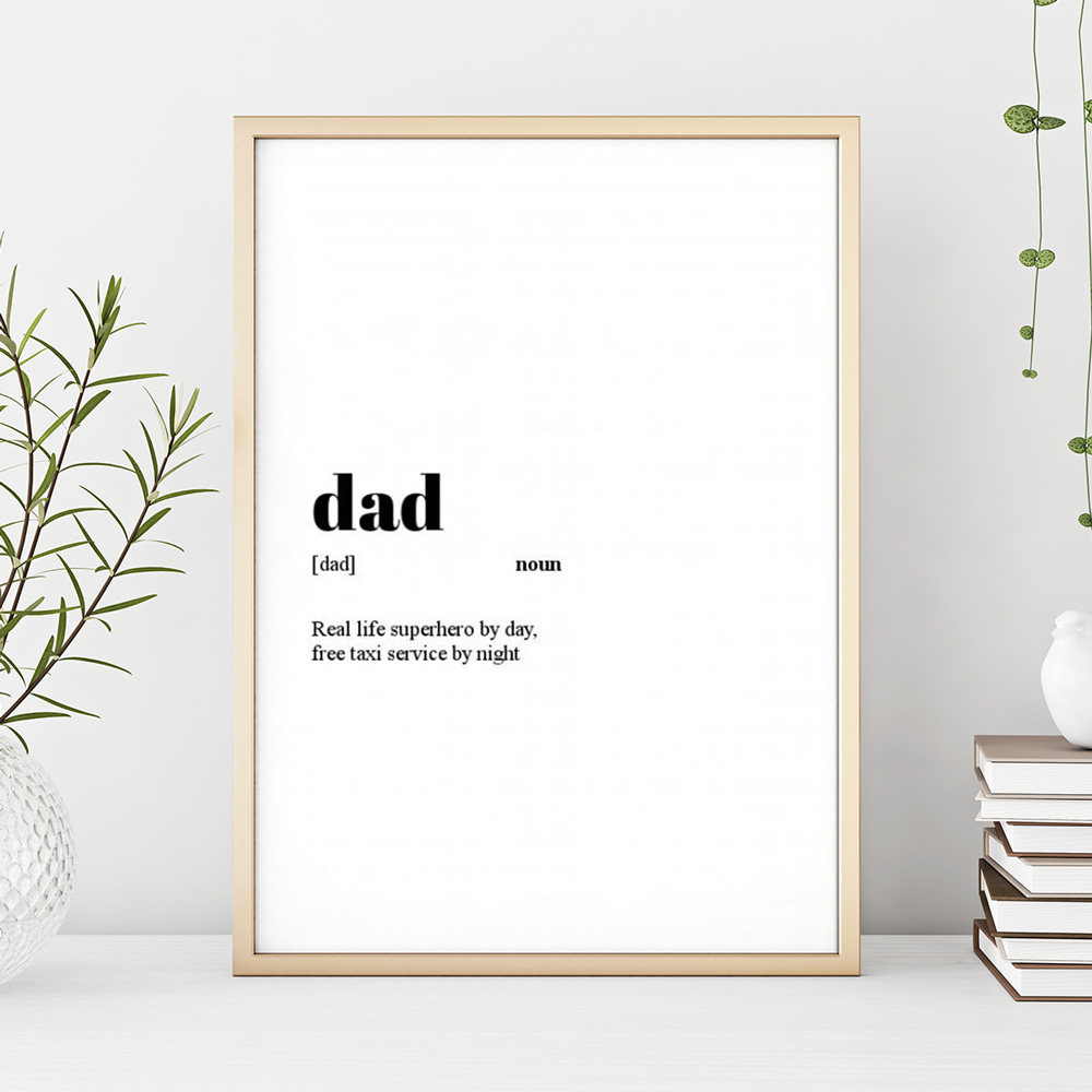 Personalisierbares Poster mit Definition Papas persönlicher Wörterbucheintrag zum Vatertag.