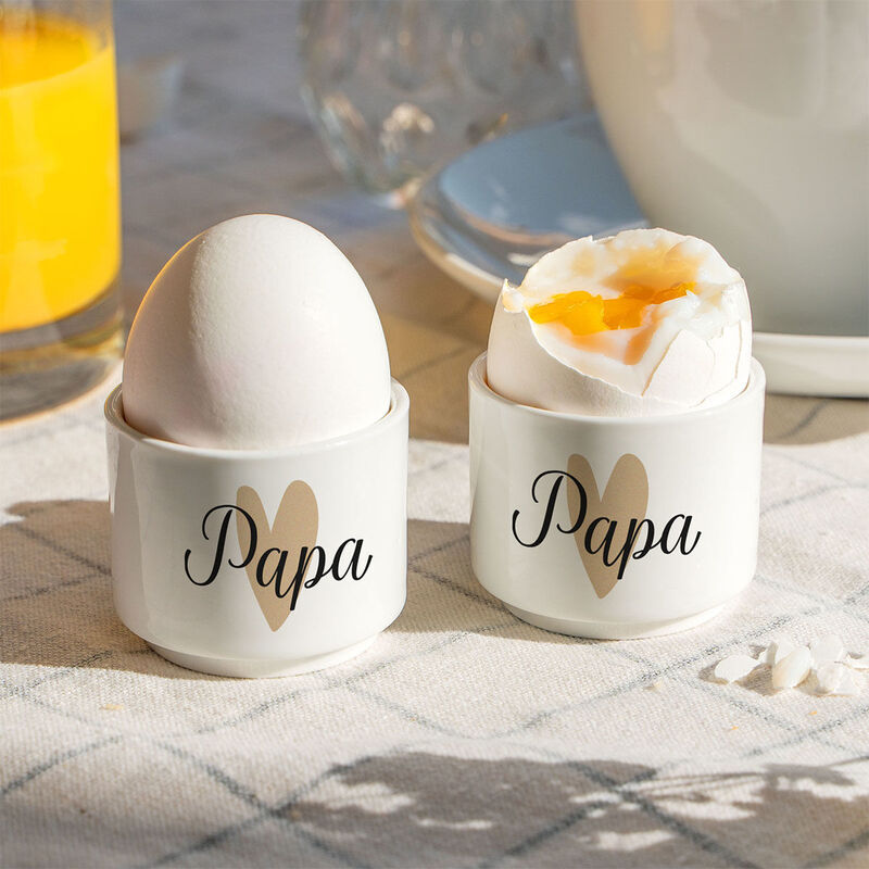 Personalisierbare Eierbecher 2er-Set mit Symbol und Name
