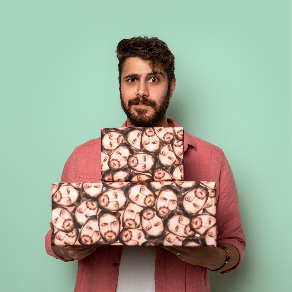 Personalisierbares Geschenkpapier mit Gesicht Geburtstagsgeschenk zum 30. Personalisierbares Geschenkpapier