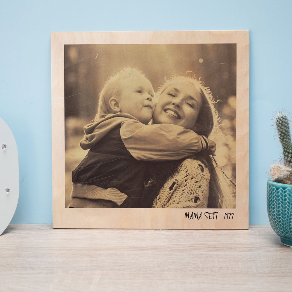 Personalisierbares Holzbild im Polaroid-Look geschenk für mama personalisierbares holzbild im polaroid look