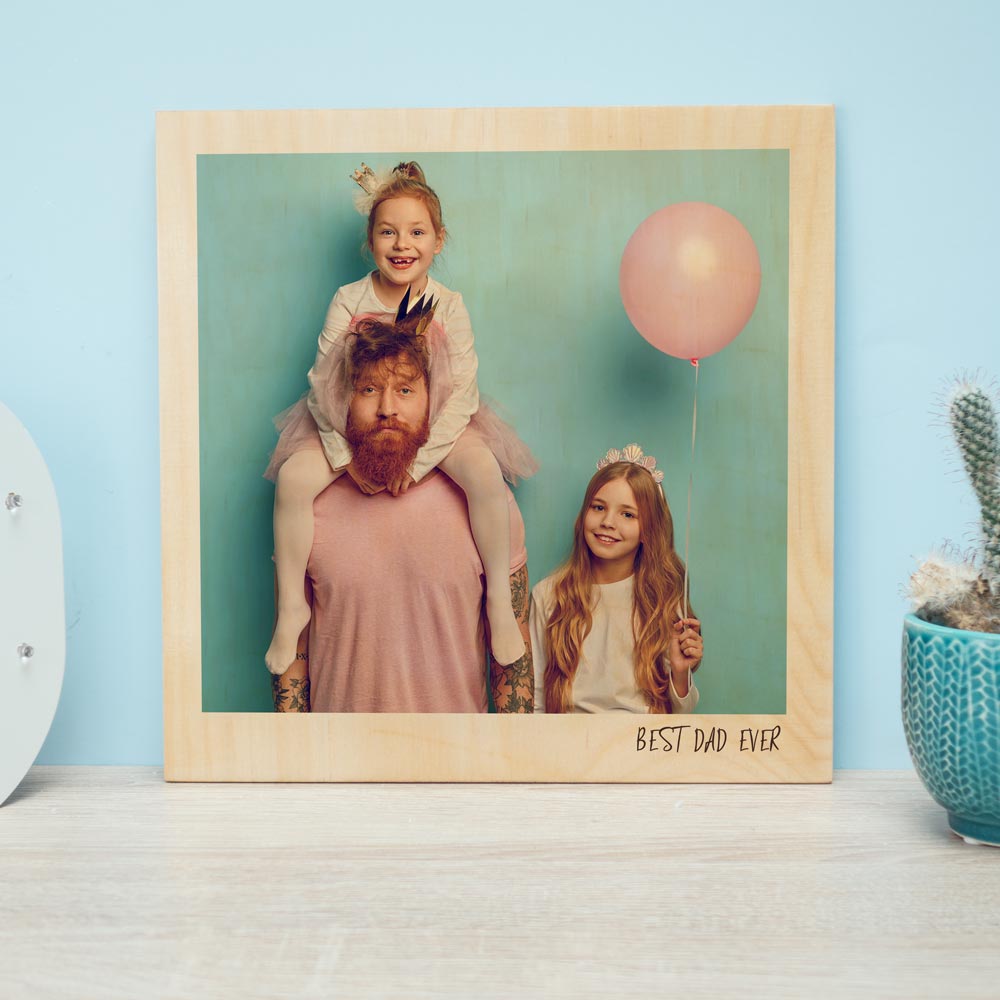Personalisierbares Holzbild im Polaroid-Look vatertagsgeschenk personalisierbares Holzbild in Polaroid Look