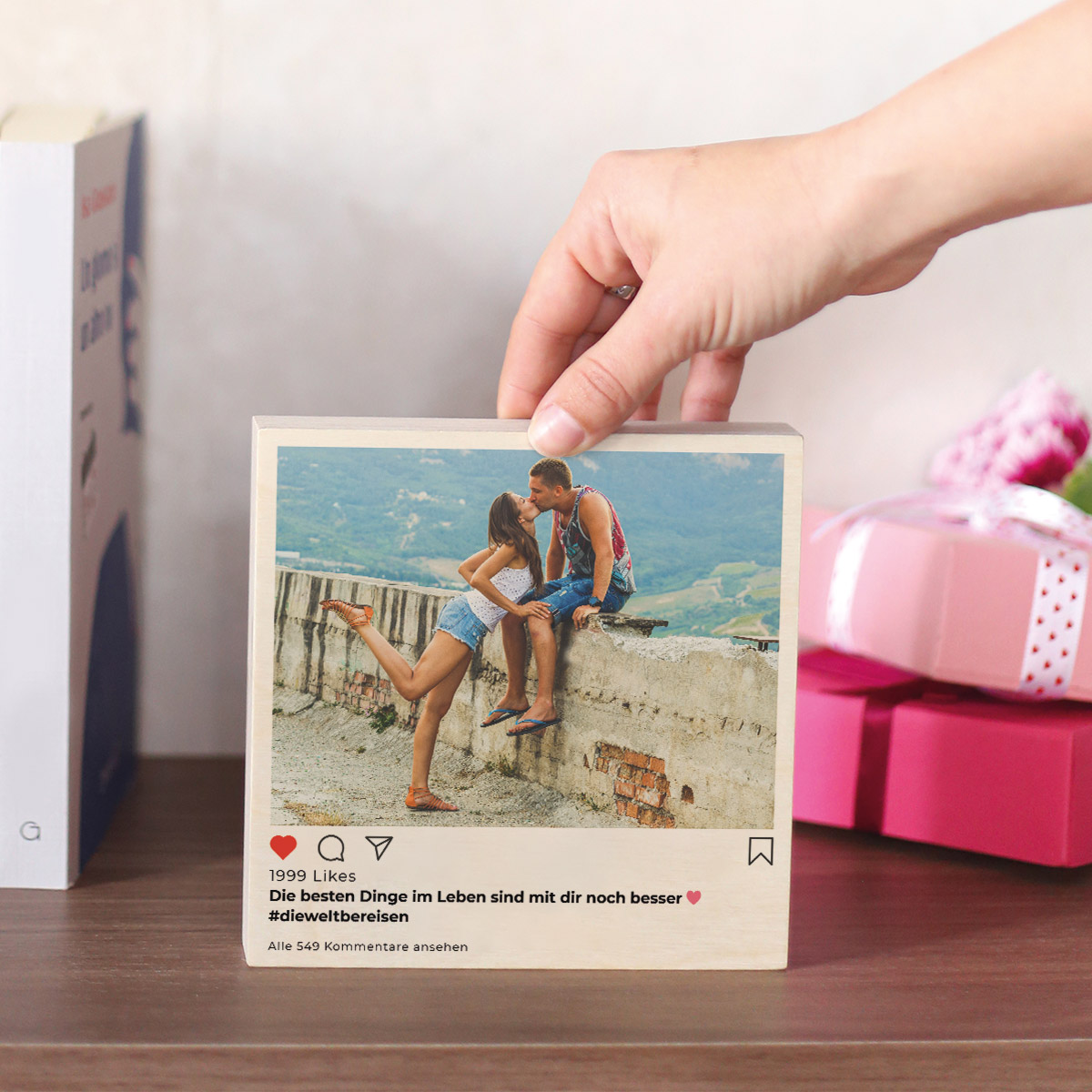 Personalisierbarer Holzblock im Instagram-Style Hochzeitsgeschenke personalisierbares Holzbild im Instagram Style