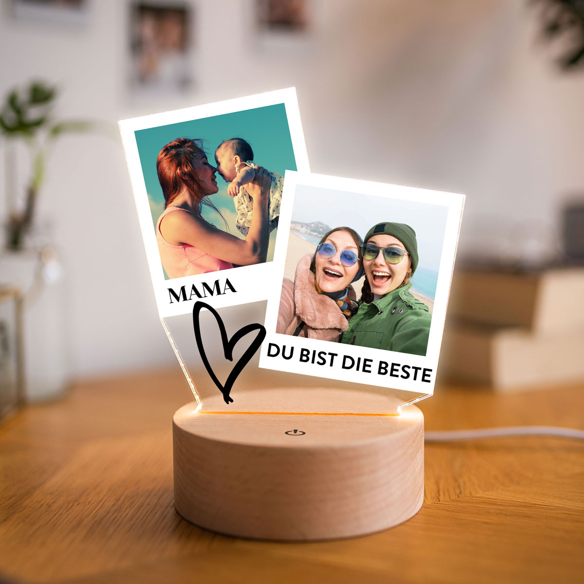 Personalisierbare LED-Lampe im Polaroid-Design Muttertagsgeschenke personalisierbare Polaroid Lampe