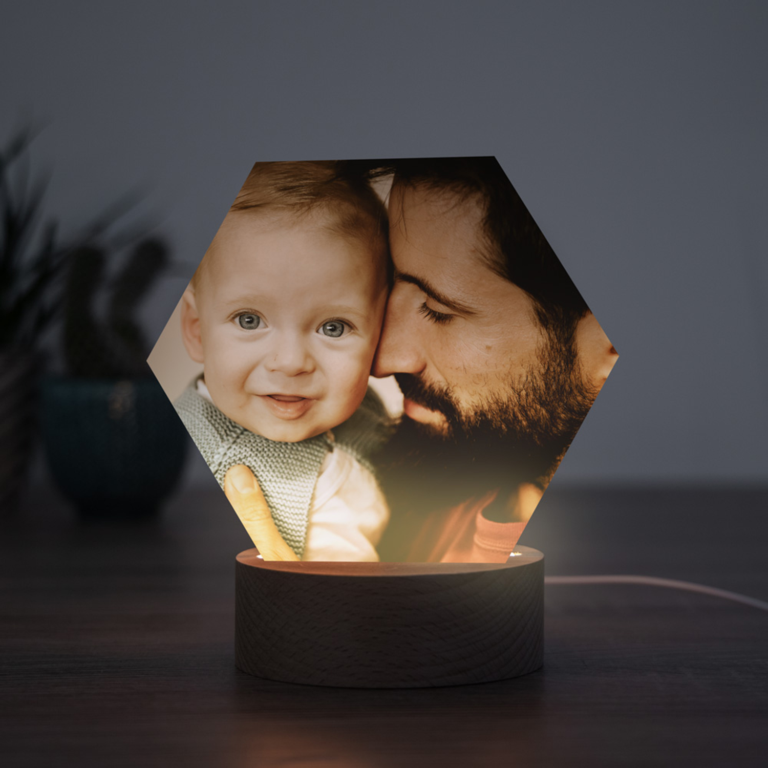 Geschenke zum Vatertag personalisierbare LED Leuchte mit Foto